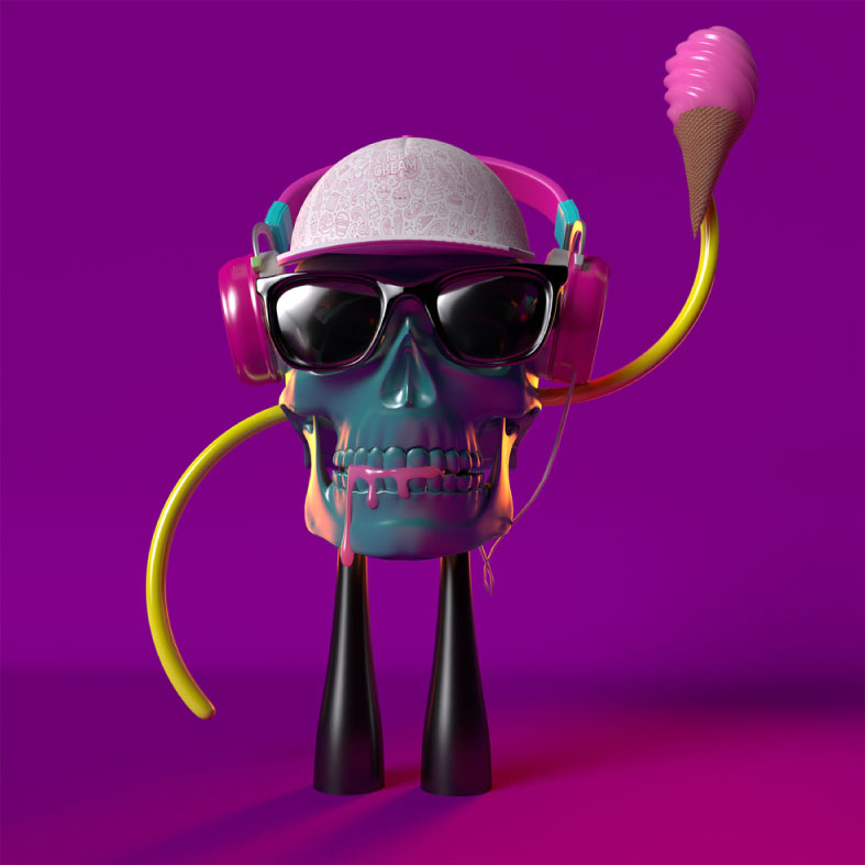 Artistic skull design representing creative identity